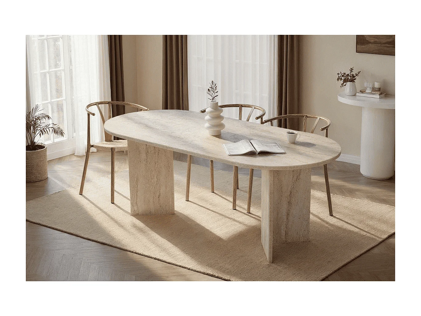 Eettafel met ovale blad L200 cm - CHARLIE