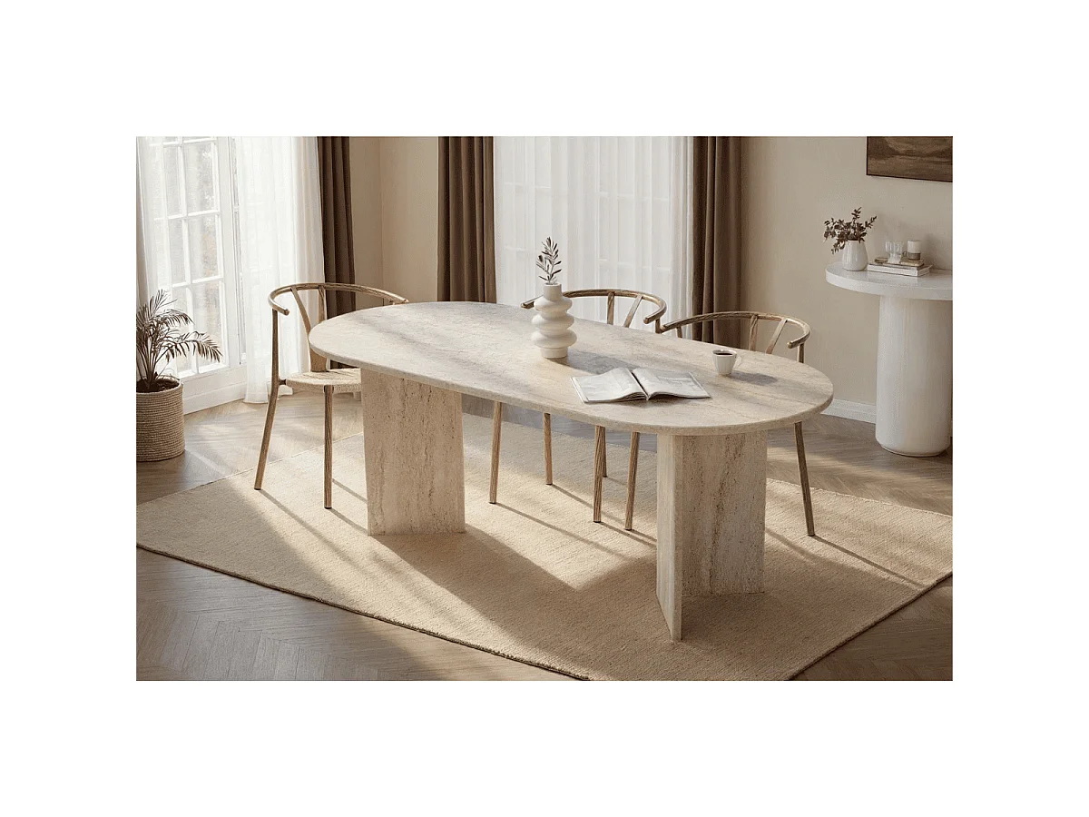 Tavolo da pranzo con piano ovale L200 cm - CHARLIE