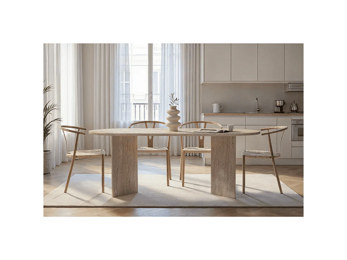 Tavolo da pranzo con piano ovale L200 cm - CHARLIE