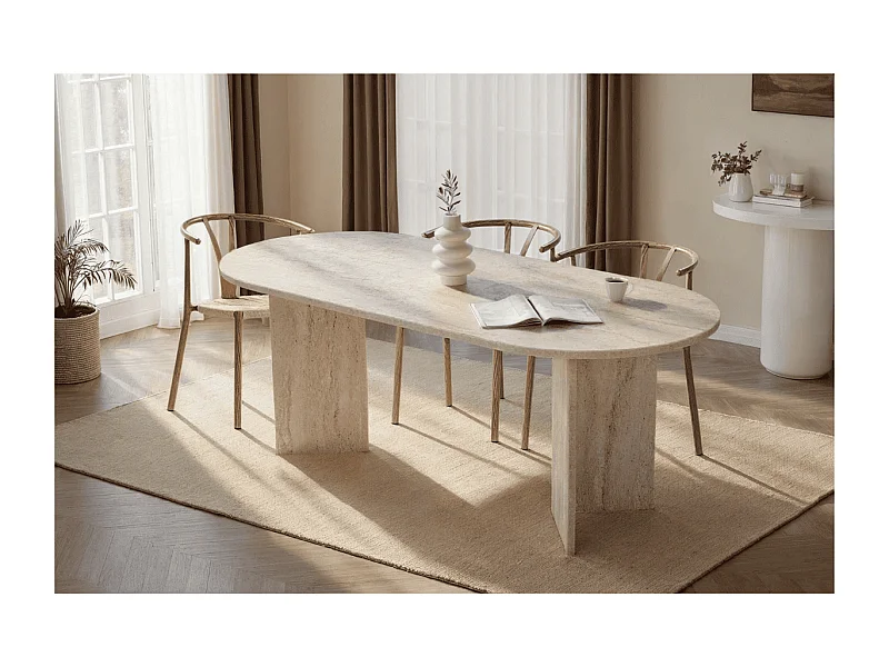 Table de salle à manger avec plateau ovale L200 cm - CHARLIE