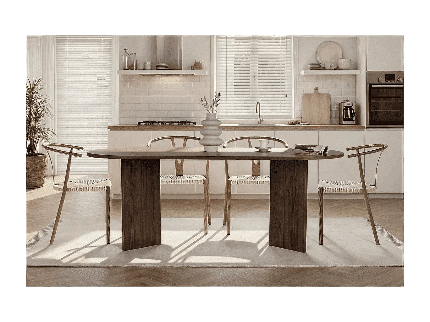 Eettafel met ovale blad L200 cm - CHARLIE