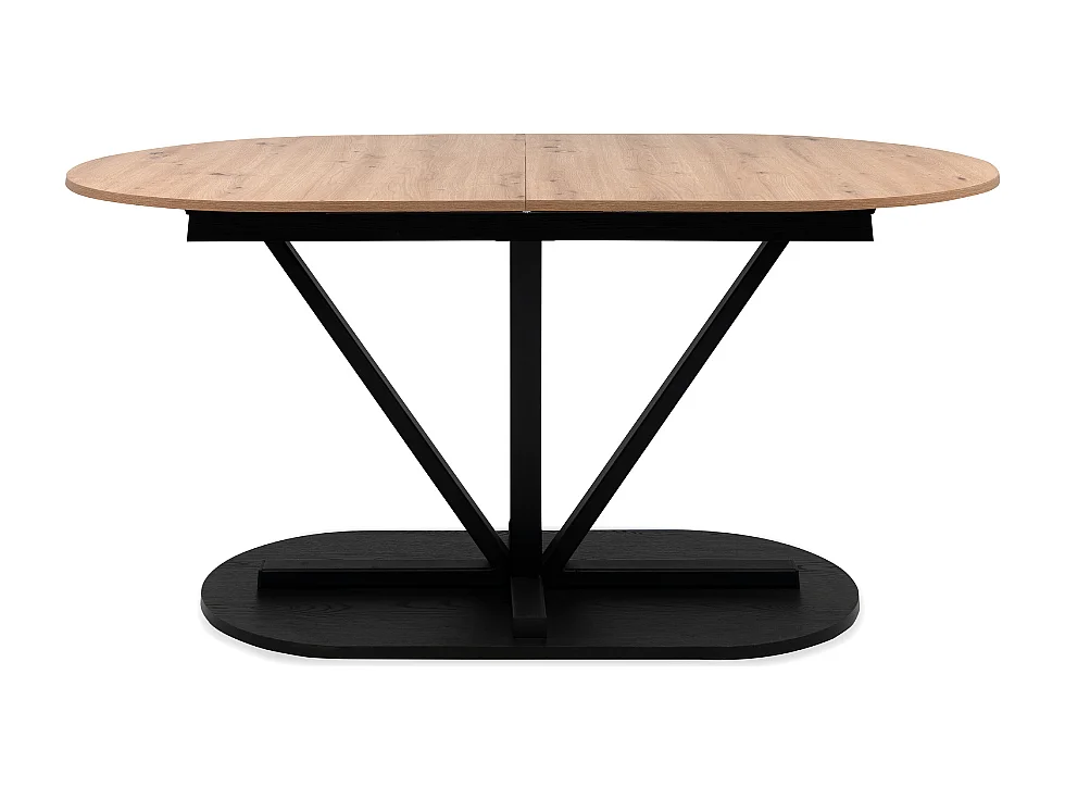 Uitschuifbare eettafel van 160 tot 200 cm in eiken artisan decor en zwart - VESTER