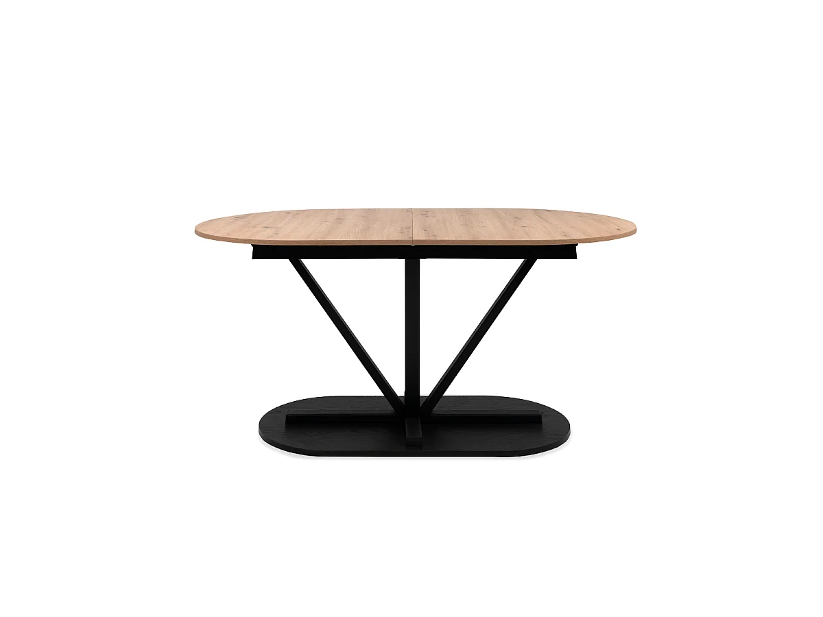 Table à manger extensible L160-200 cm décor chêne et noir VESTER