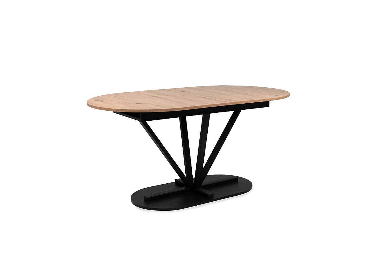 Table à manger extensible L160-200 cm décor chêne et noir VESTER