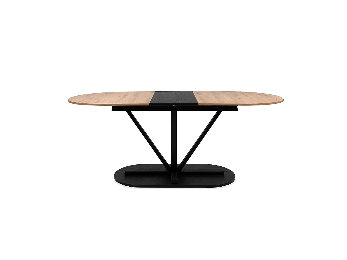 Table à manger extensible L160-200 cm décor chêne et noir VESTER