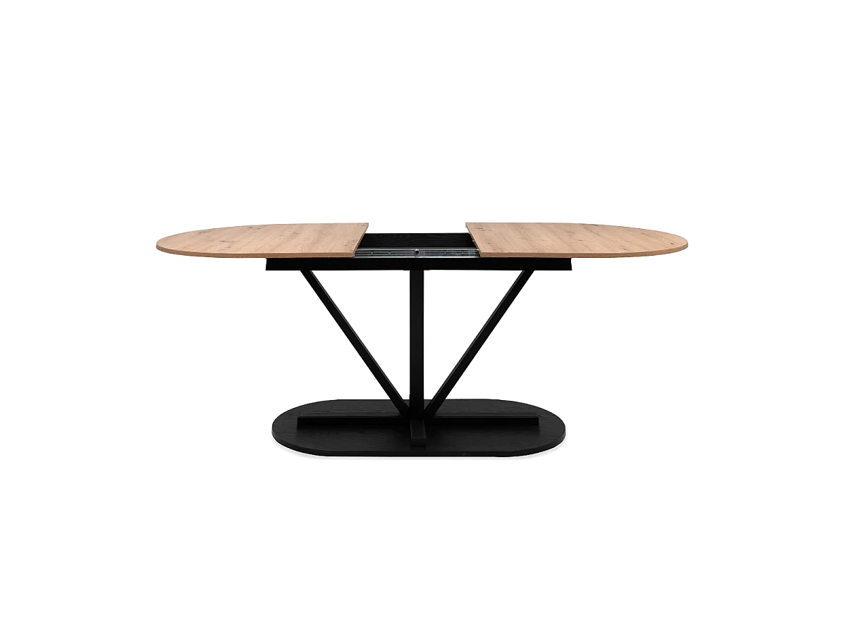 Table à manger extensible L160-200 cm décor chêne et noir VESTER
