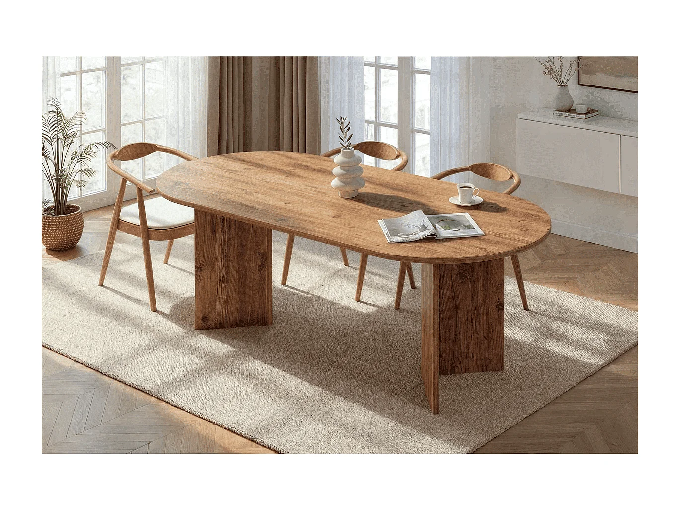 Table de salle à manger avec plateau ovale L200 cm - CHARLIE