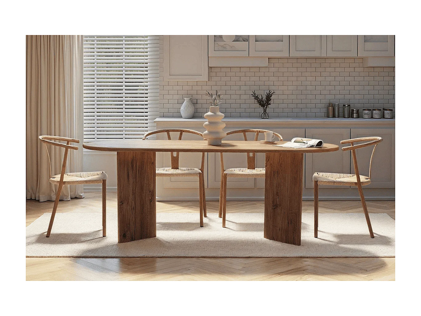 Table de salle à manger avec plateau ovale L200 cm - CHARLIE