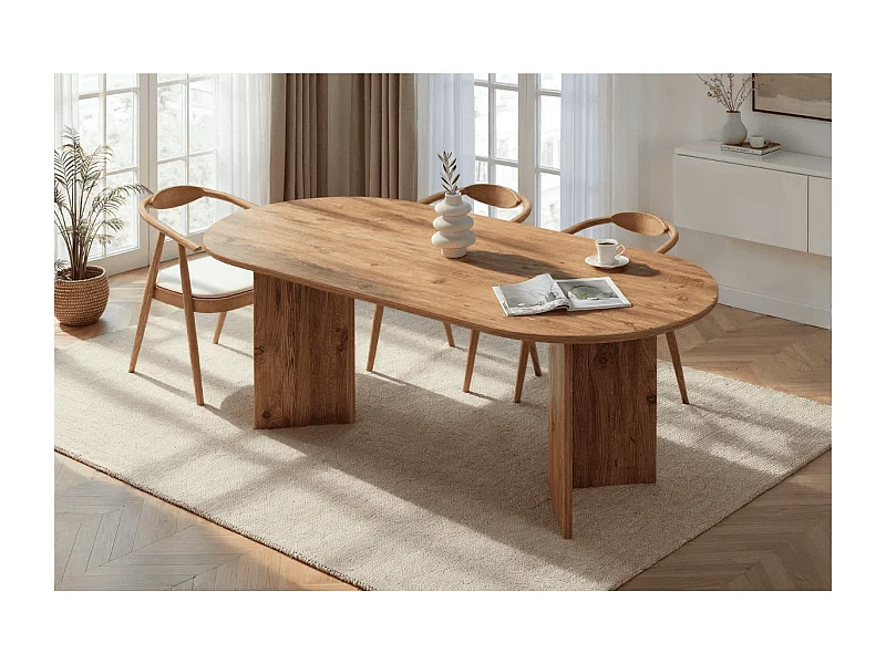 Table de salle à manger avec plateau ovale L200 cm - CHARLIE