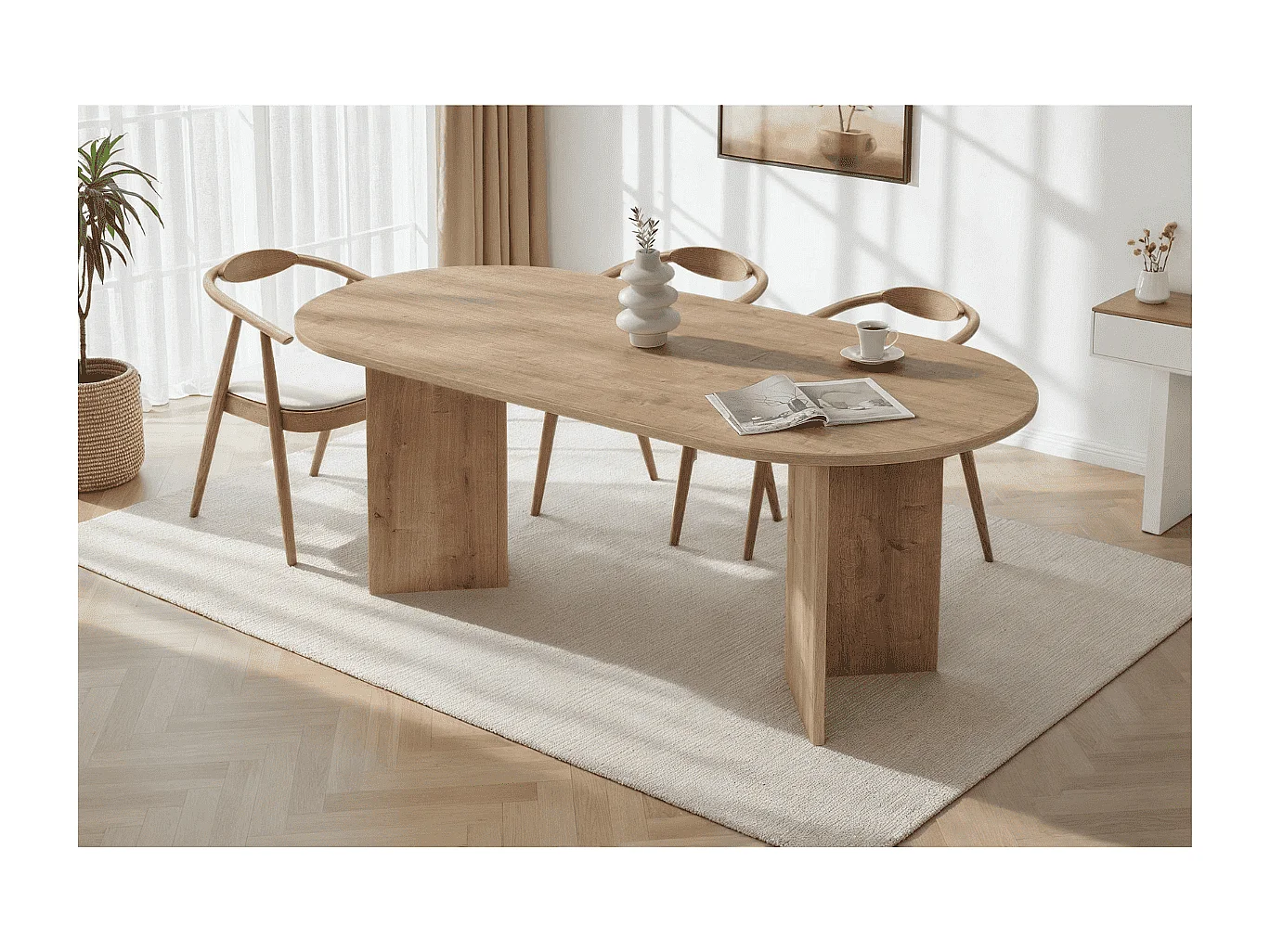 Eettafel met ovale blad L200 cm - CHARLIE