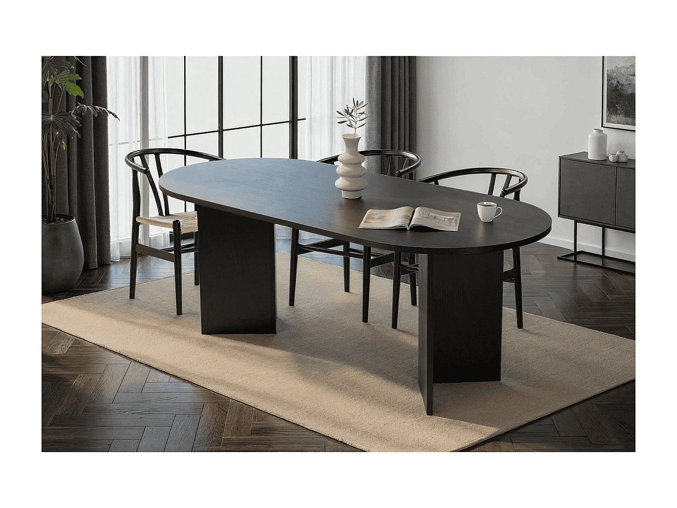 Table de salle à manger avec plateau ovale L200 cm - CHARLIE