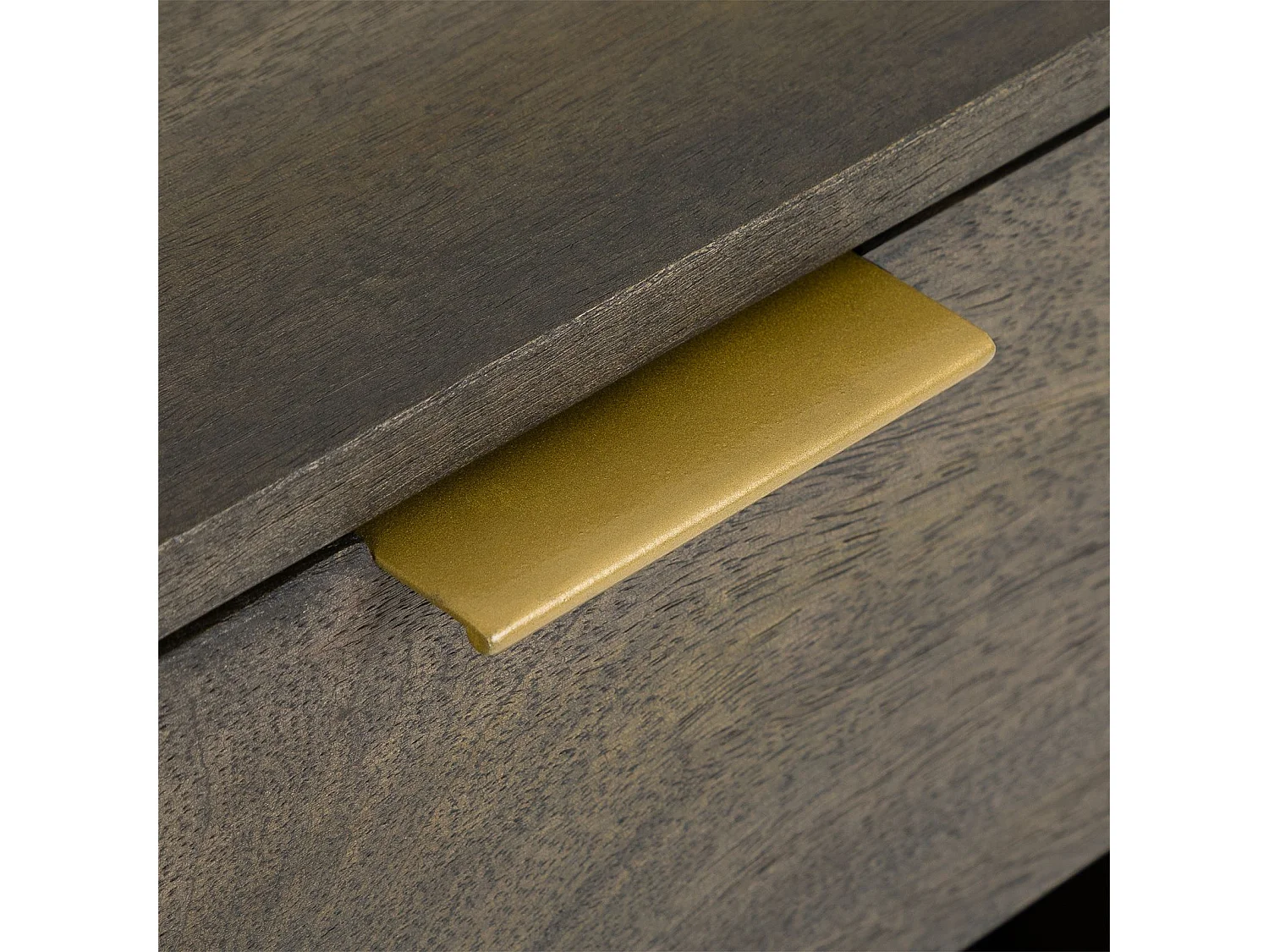 Table de Chevet BORA, 1 Tiroir en Bois Massif Brun, Design Élégant, Table de Nuit avec Niche Ouverte pour Rangement