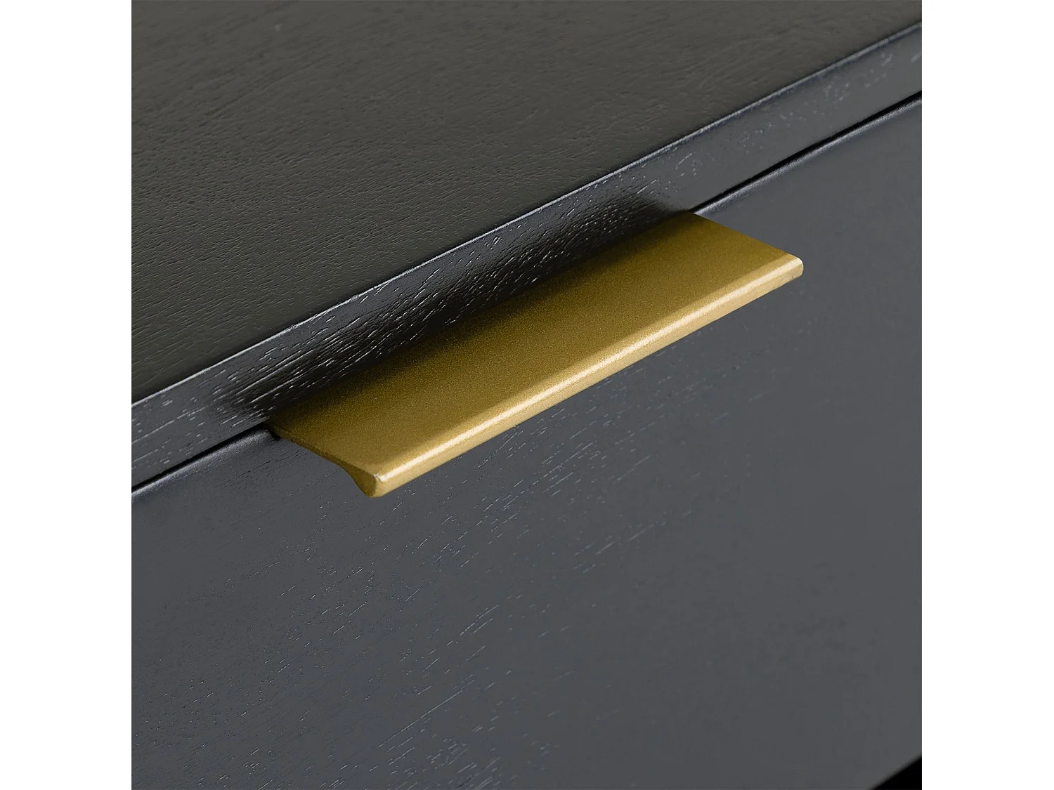 Table de Chevet BORA, 1 Tiroir en Bois Massif Noir, Design Élégant, Table de Nuit avec Niche Ouverte pour Rangement