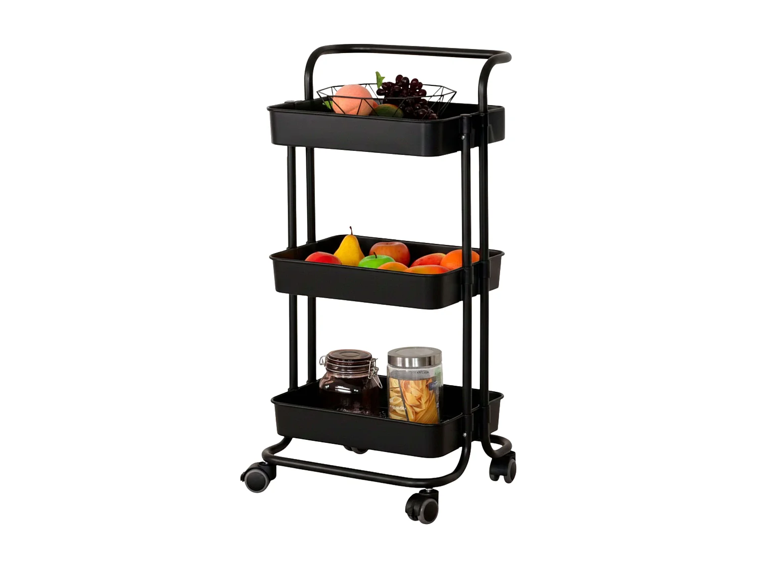 Carrito almacenaje cocina melamina/metal 42x84.5x38 cm