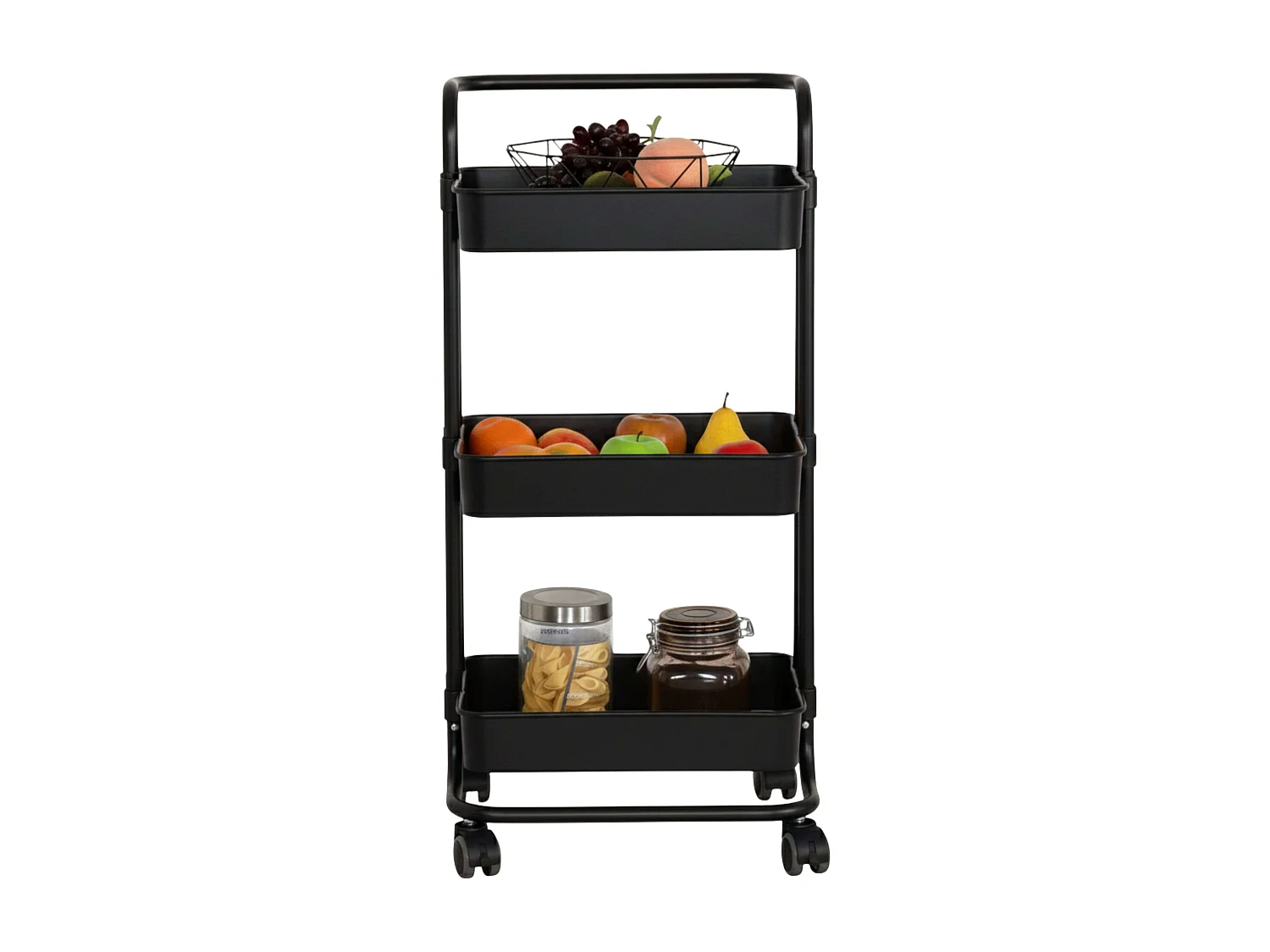 Carrito almacenaje cocina melamina/metal 42x84.5x38 cm