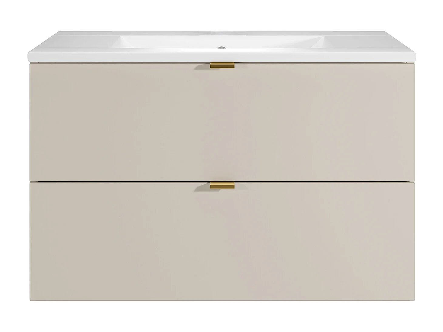 Meuble de salle de bain suspendu avec vasque à encastrer - Beige - 80 cm - LAVENA