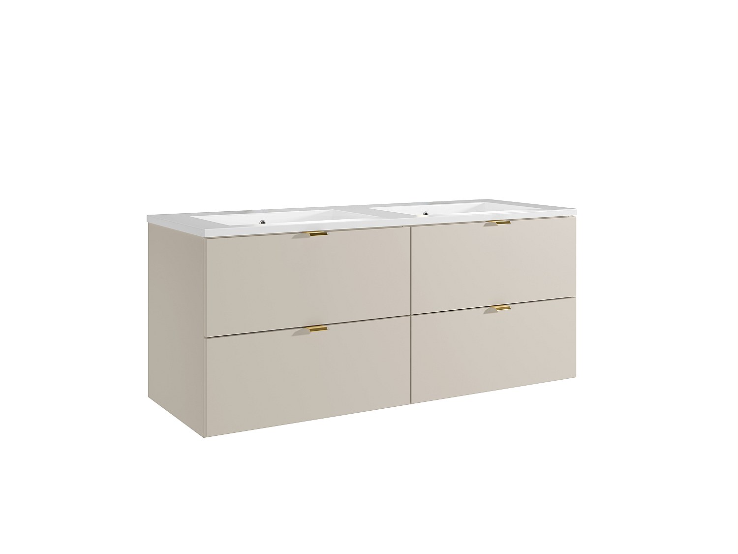 Hängender Badezimmerschrank mit Einbauwaschbecken – Beige – 120 cm – LAVENA günstig online kaufen