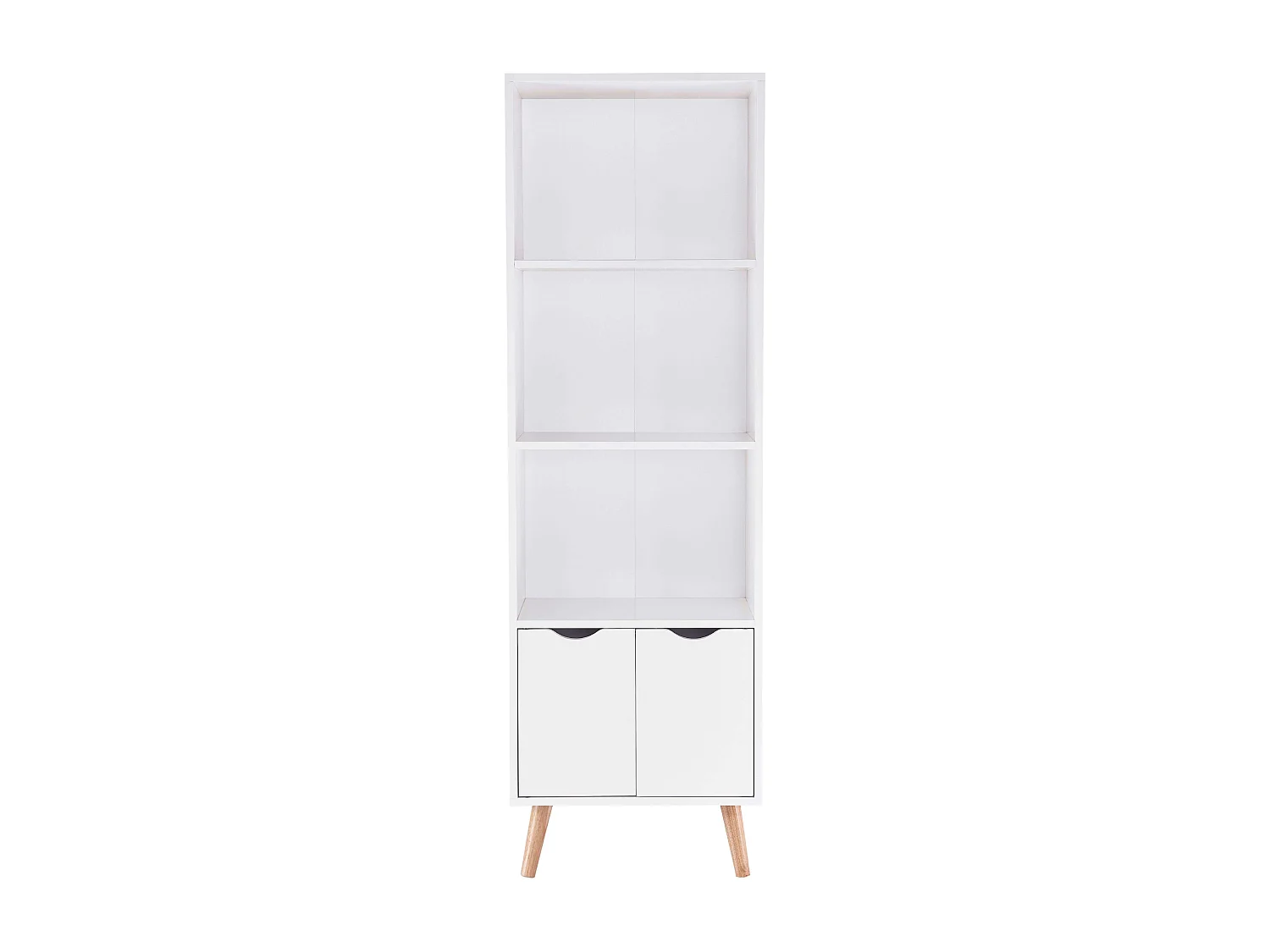 Estante Fiano com 3 prateleiras e 2 portas dobráveis ​​inferiores, 160x50x30 cm