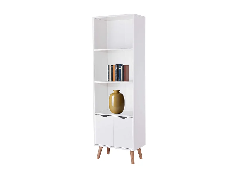 Estantería Fiano 3 estantes y 2 puertas inferiores abatibles 160x50x30 cm