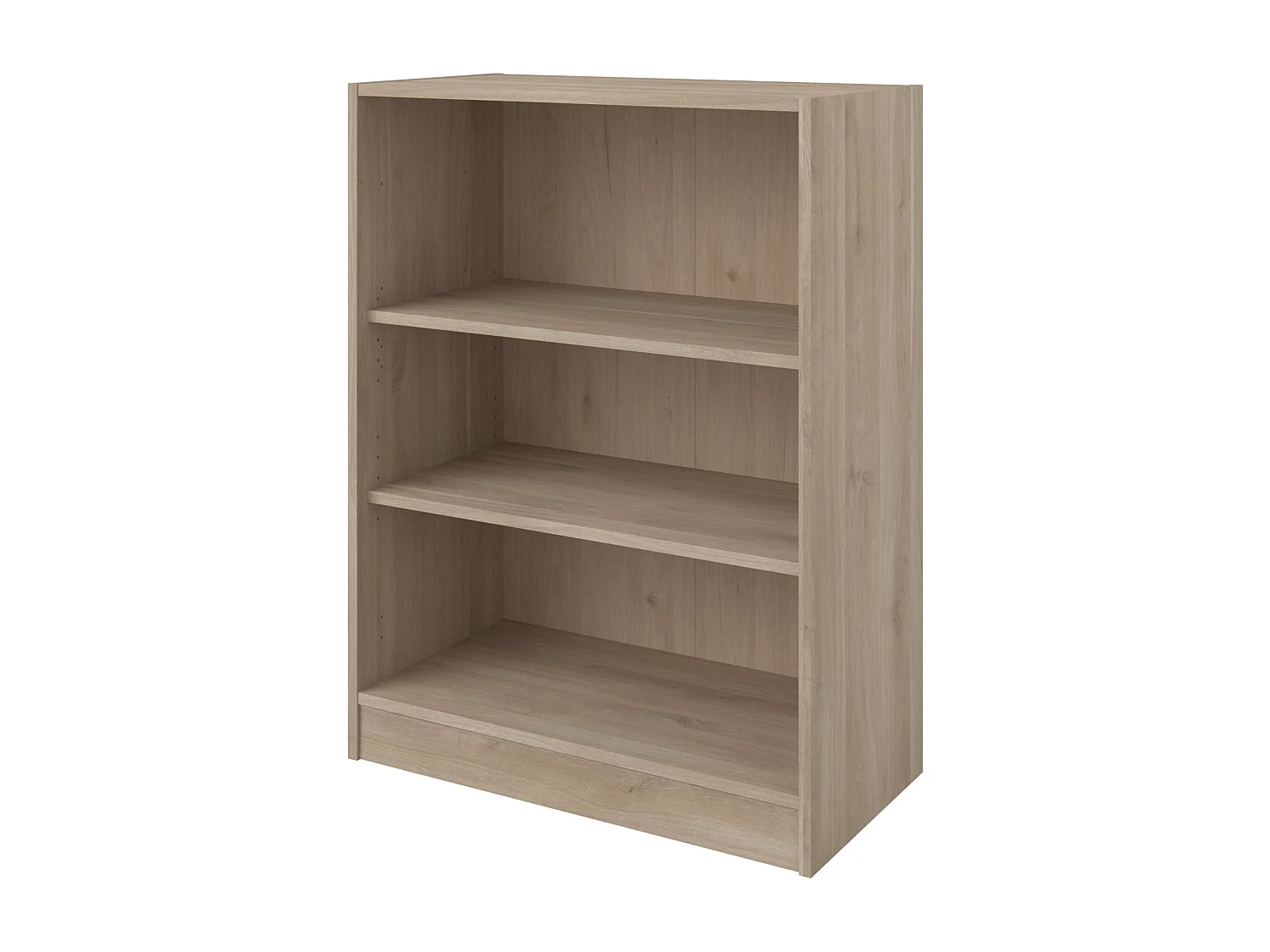 Estantería Veltis melamina 3 espacios roble japonés y blanco 106x79x40 cm