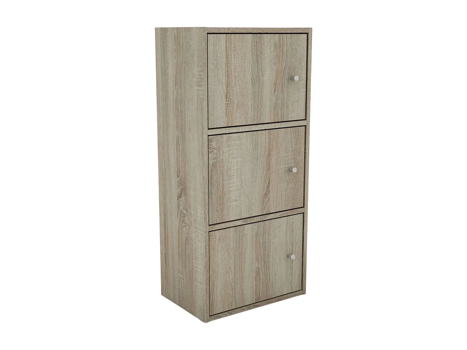 Estante Plea: 1 armário com 3 portas e 1 prateleira com 3 níveis, 184x42x29 cm