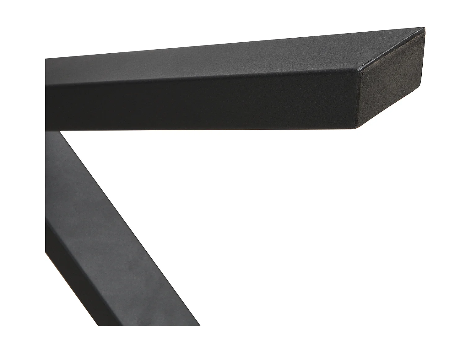 Table de salle à manger rectangulaire en fer forgé - 140 x 80 x 76 cm - aspect béton - MDF - gris + noir