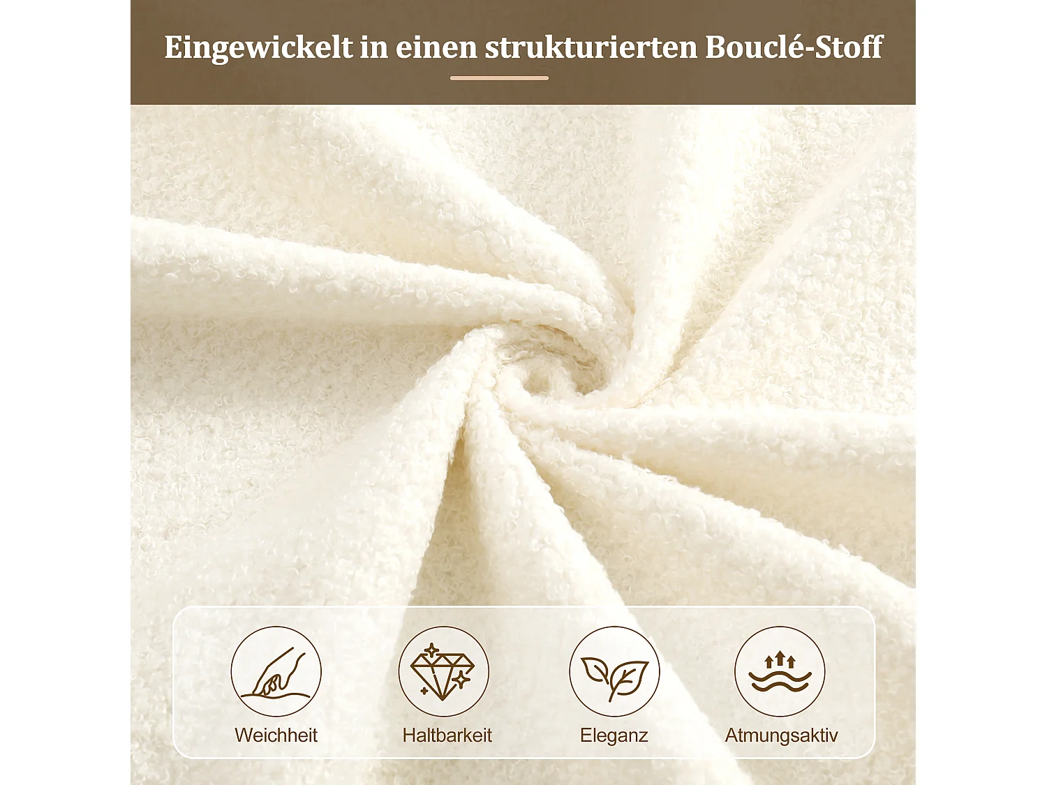 Lit coffre rembourré pour enfant - 90 x 200 cm - avec rangement hydraulique + tête de lit - bouclé - beige