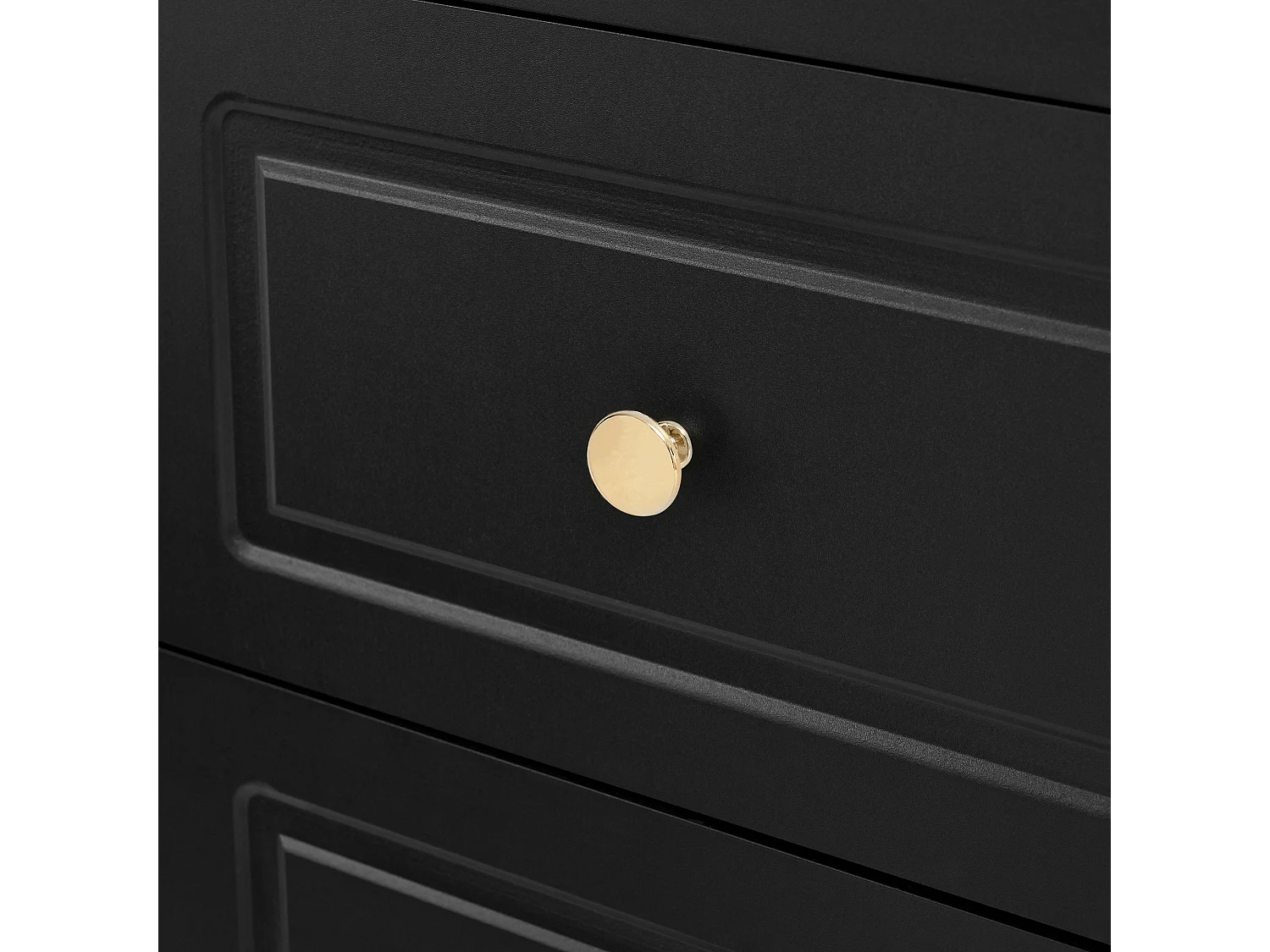 Aparador de cocina con zócalos - 120 x 40 x 138,5 cm - con 3 cajones + botellero + estantes + 2 puertas - MDF - negro