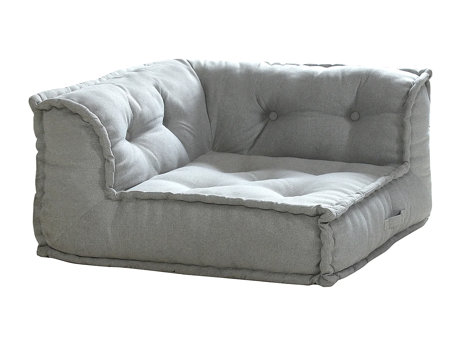 Canapé d'angle modulable en tissu gris DIROLA