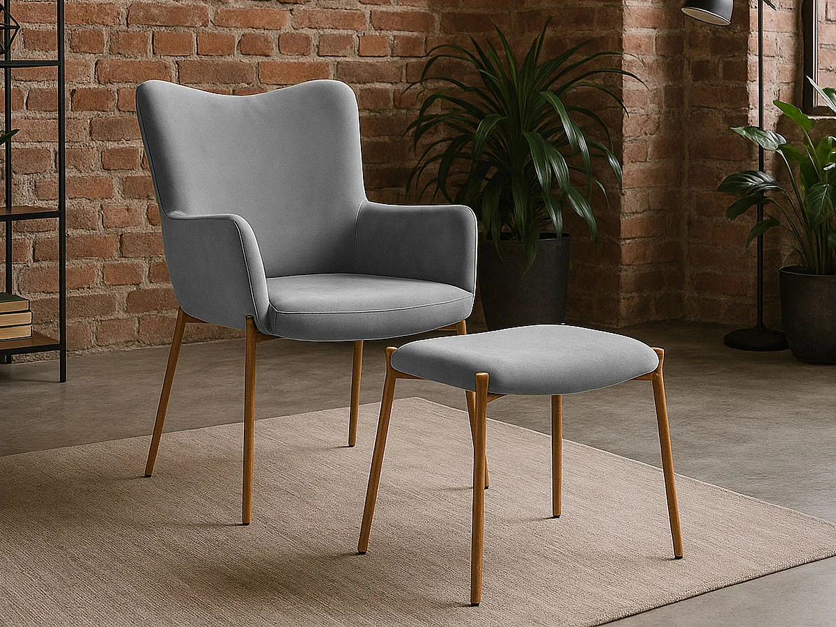 Cadeirão Confort com Apoio de Pés (Cinza)