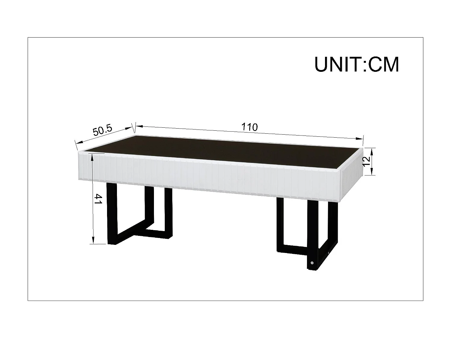 Woonkamermeubelset - salontafel + tv-meubel met 3 lades - MDF + spaanplaat - zwart + wit