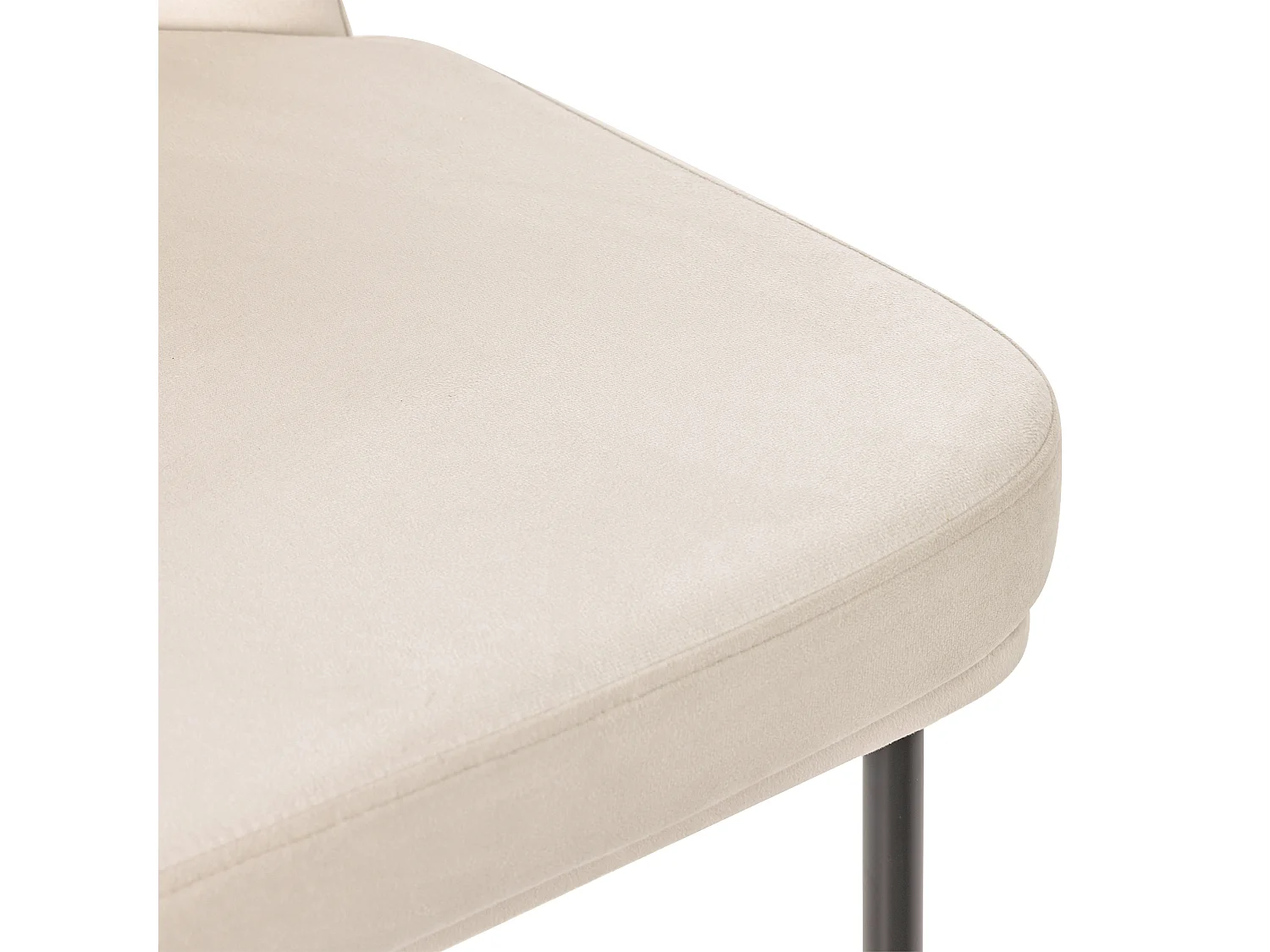 Lot de 2 chaises avec pieds en métal noir - Velours beige