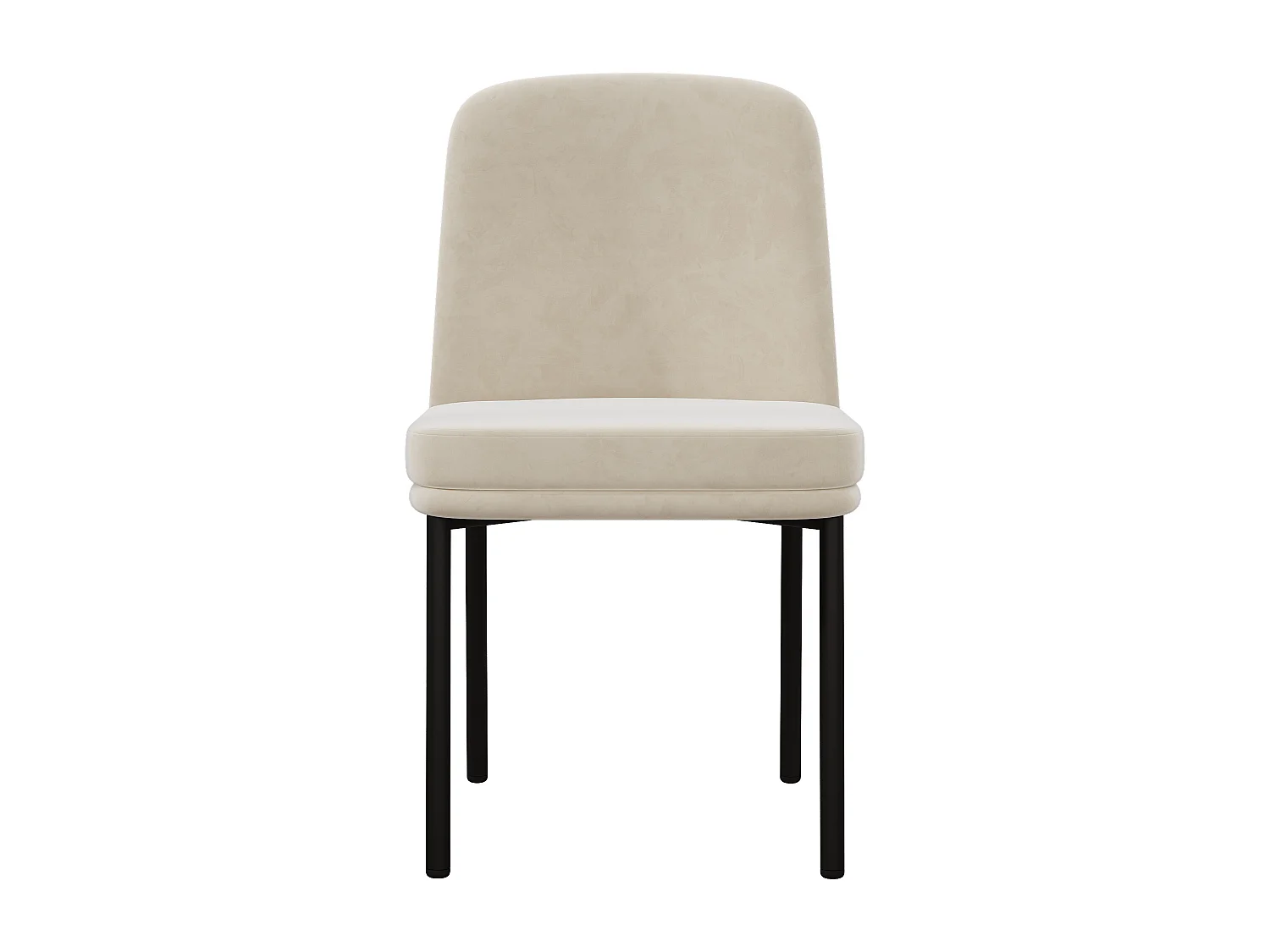 Lot de 6 chaises avec pieds en métal noir - Velours beige