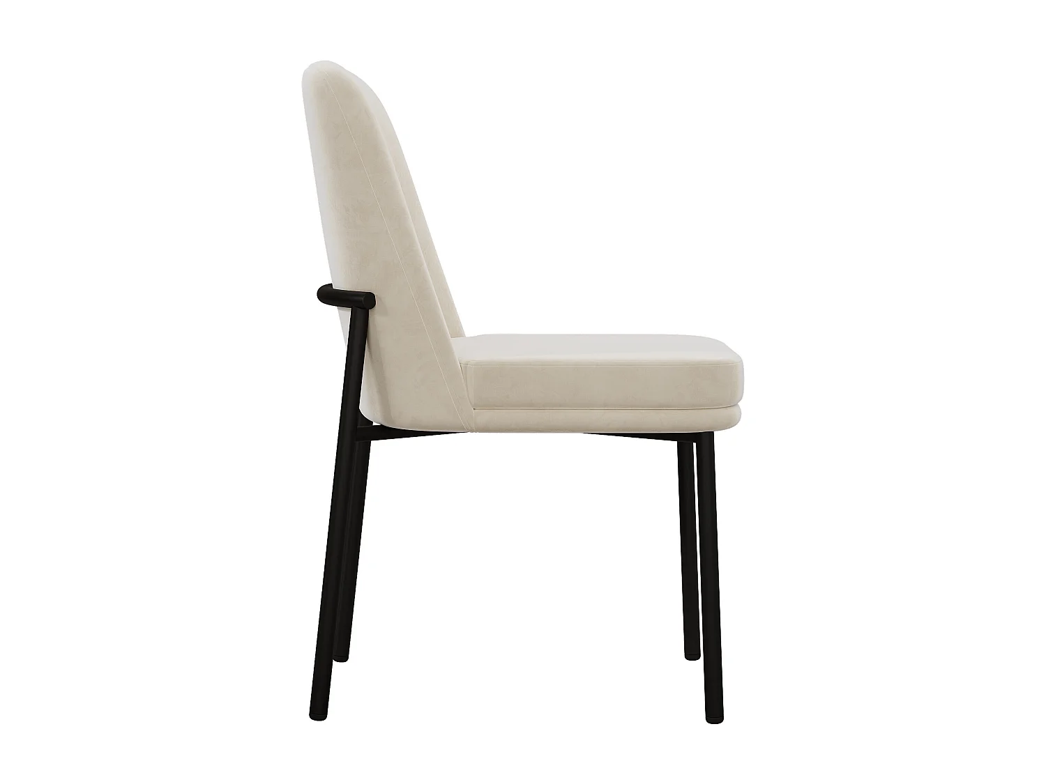 Lot de 6 chaises avec pieds en métal noir - Velours beige