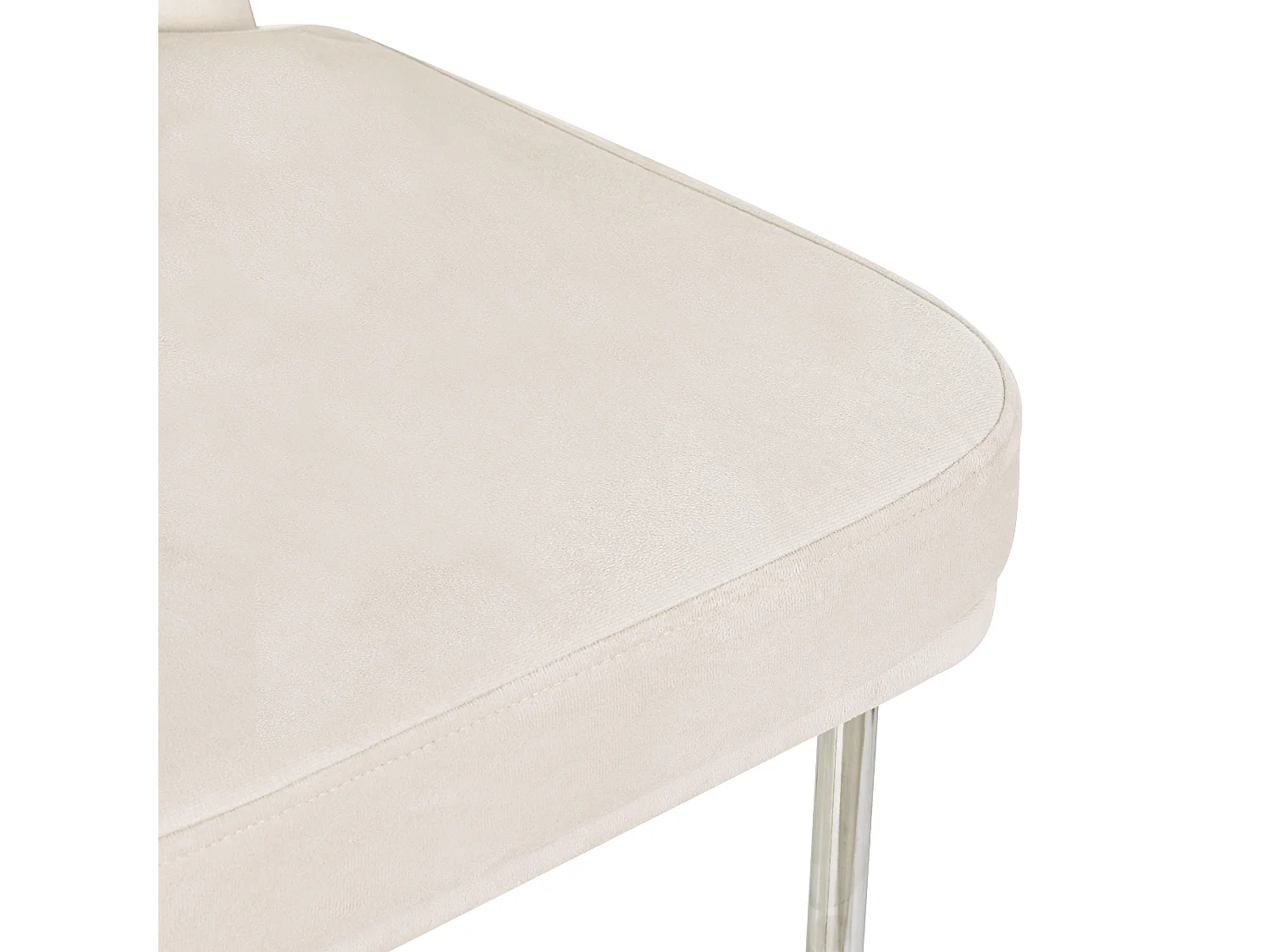 Lot de 4 chaises avec pieds en métal argenté - Velours beige