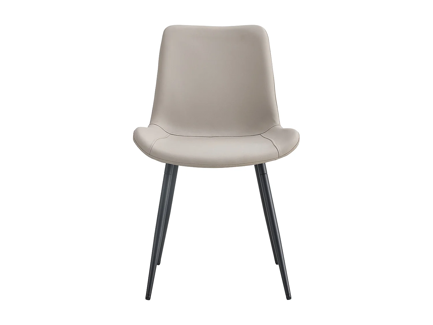 Lot de 4 chaises grise en simili cuir PU - Pieds en métal noir