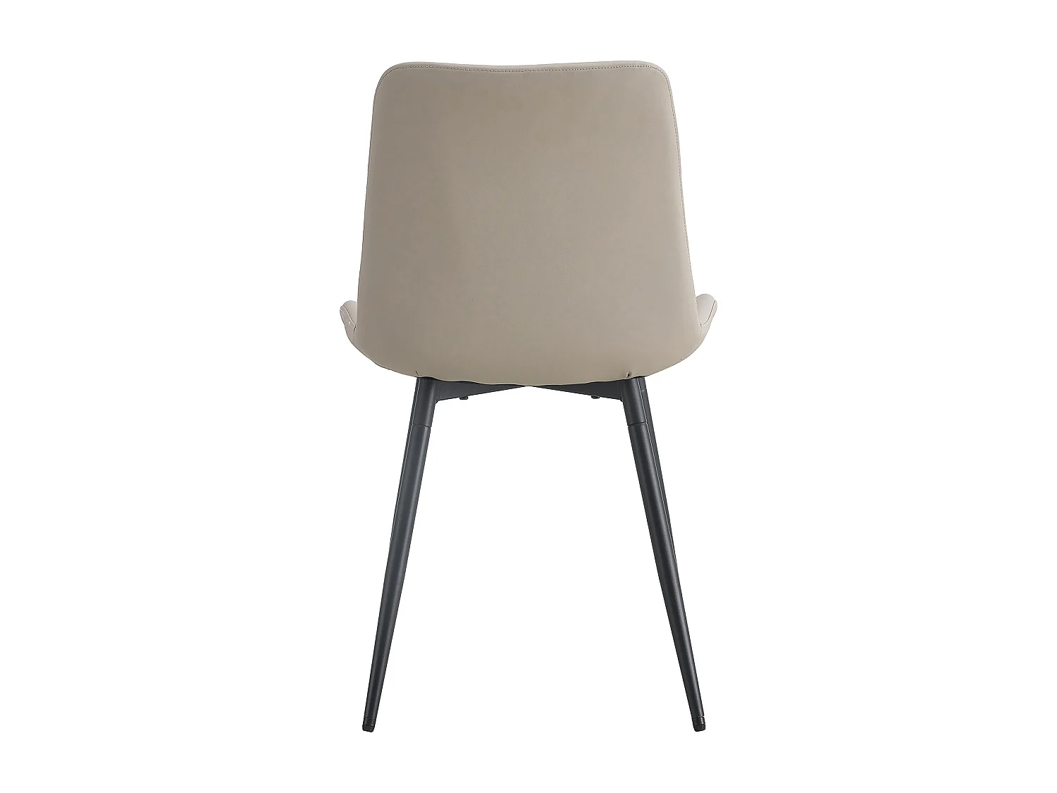 Lot de 4 chaises grise en simili cuir PU - Pieds en métal noir