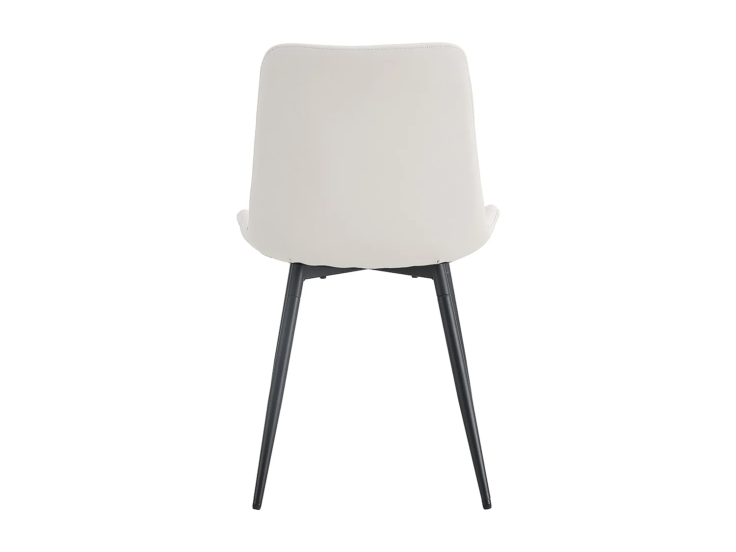 Lot de 4 chaises blanche en simili cuir PU - Pieds en métal noir