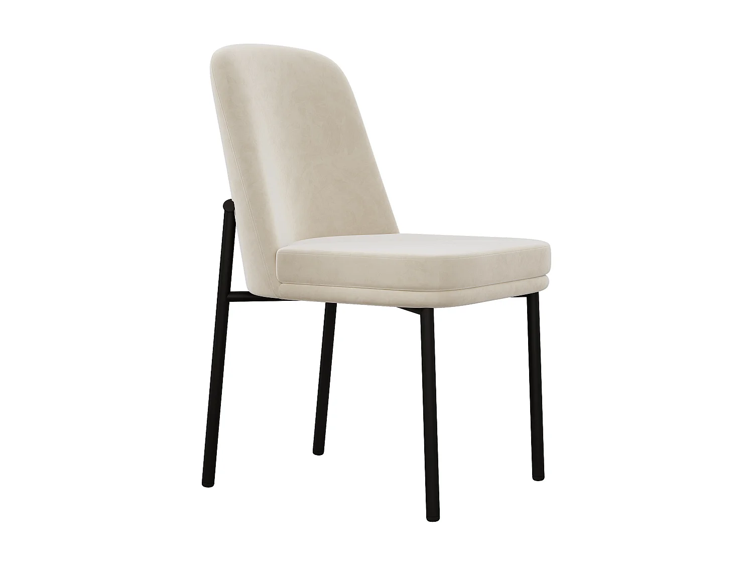 Lot de 4 chaises avec pieds en métal noir - Velours beige