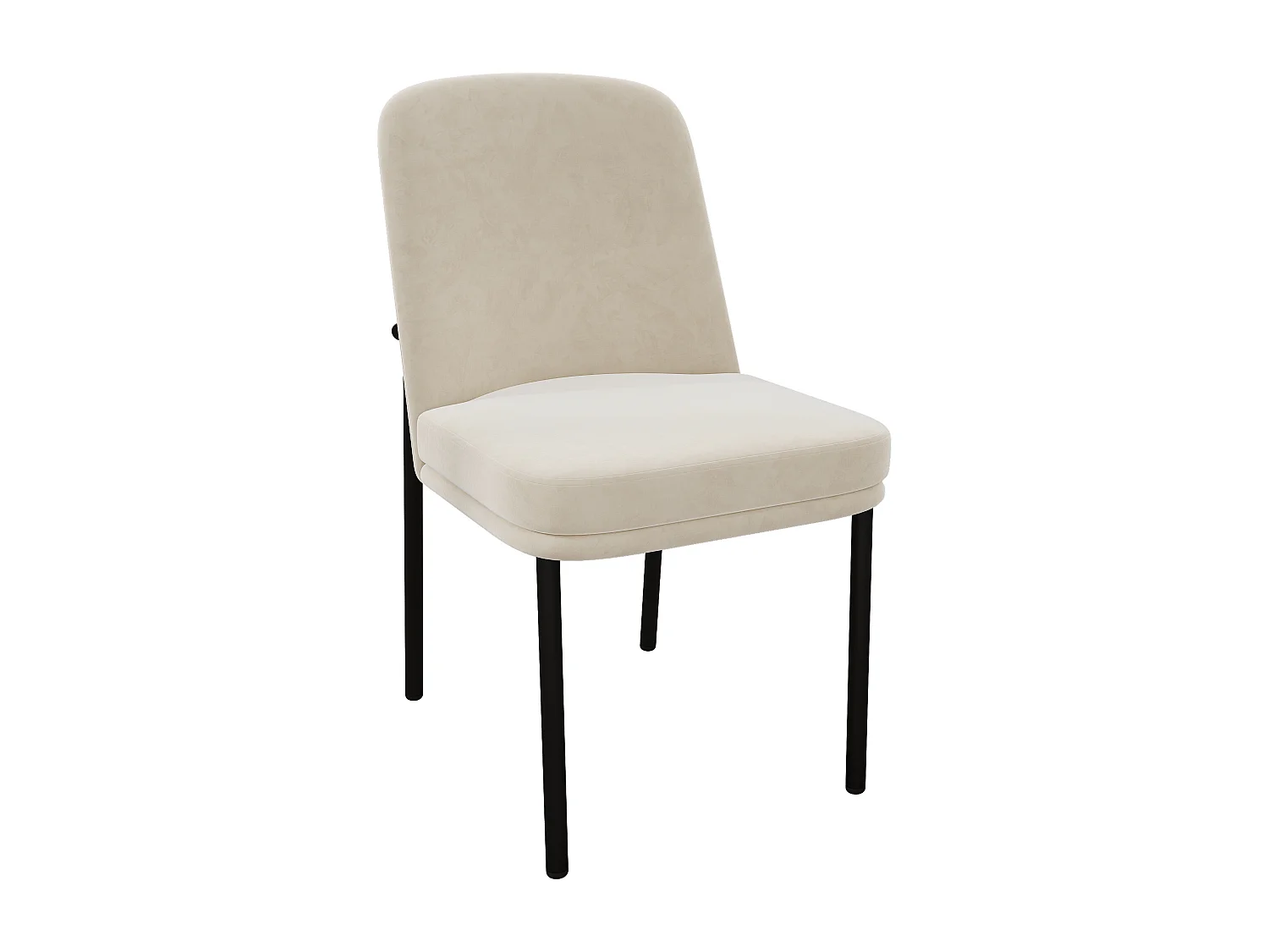 Lot de 4 chaises avec pieds en métal noir - Velours beige