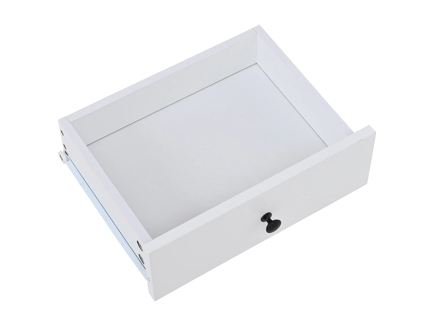 Buffet avec 2 portes, tiroir et casiers à vin - longue poignée en métal noir - Bois blanc