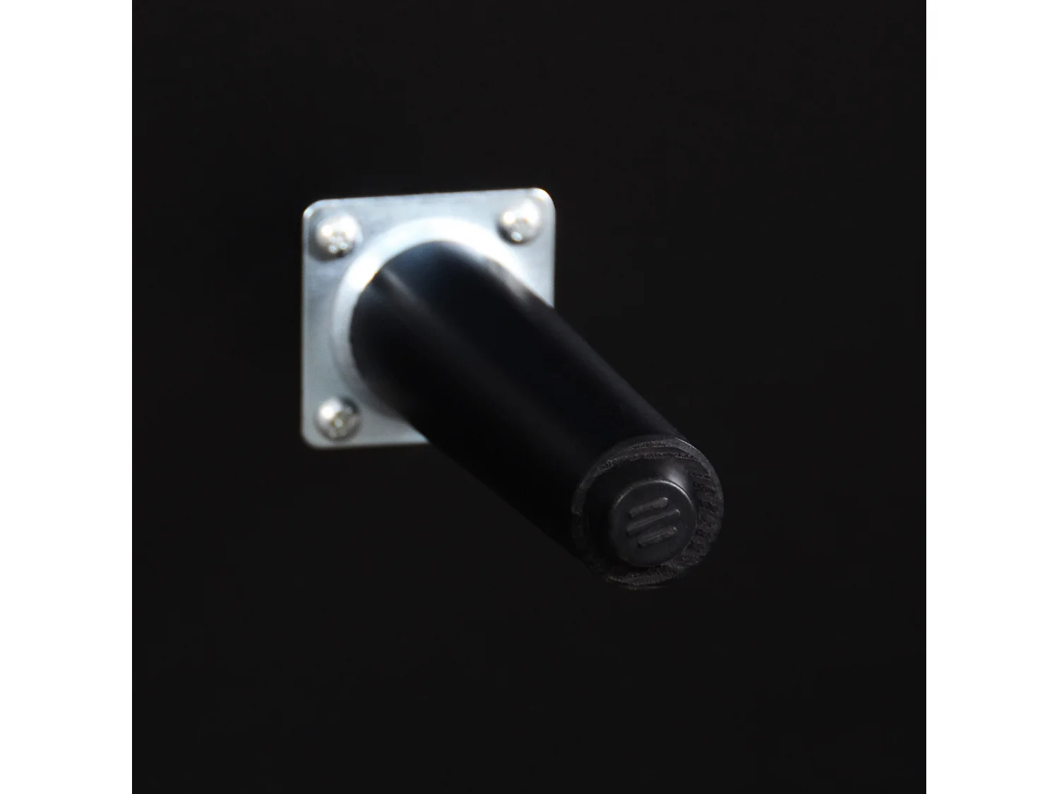 Buffet avec 3 portes et tiroir - pieds en métal - Noir et bois foncé