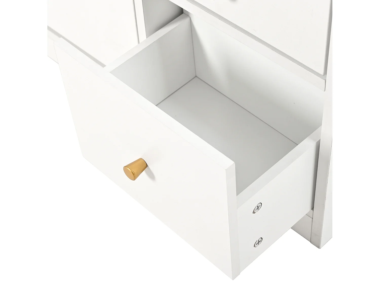 Meuble à chaussures avec 4 portes, banquette pliante et 1 tiroir - Bois en PB blanc