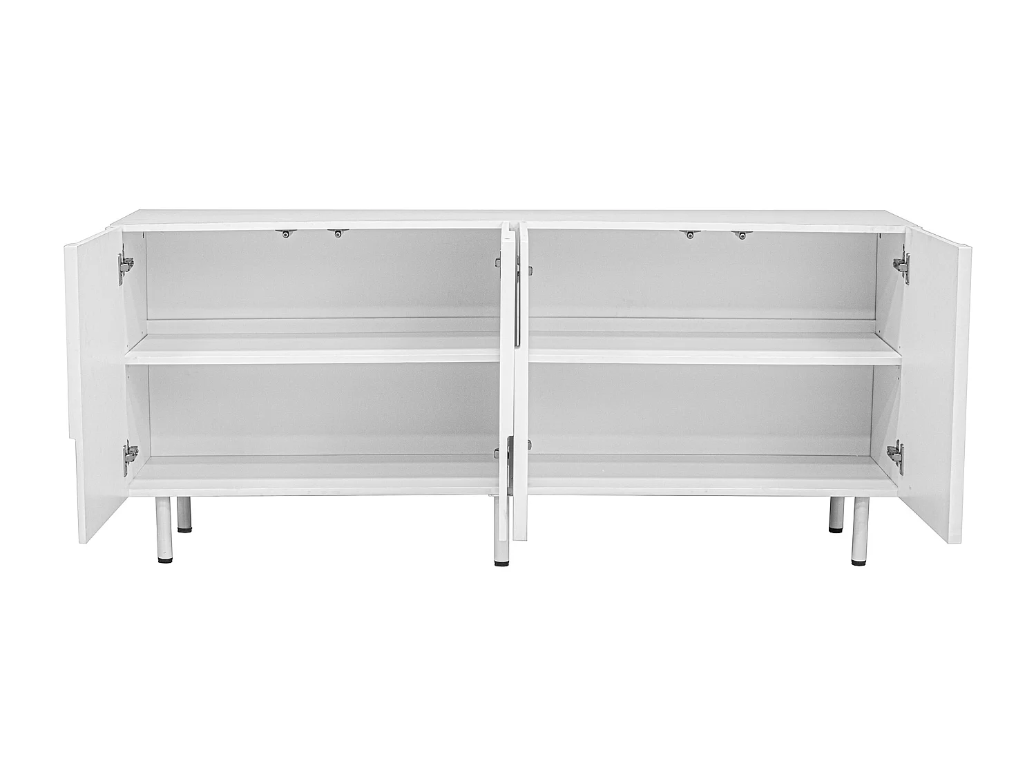 Wit dressoir met 4 deuren - Geometrisch patroon - MDF en spaanplaat