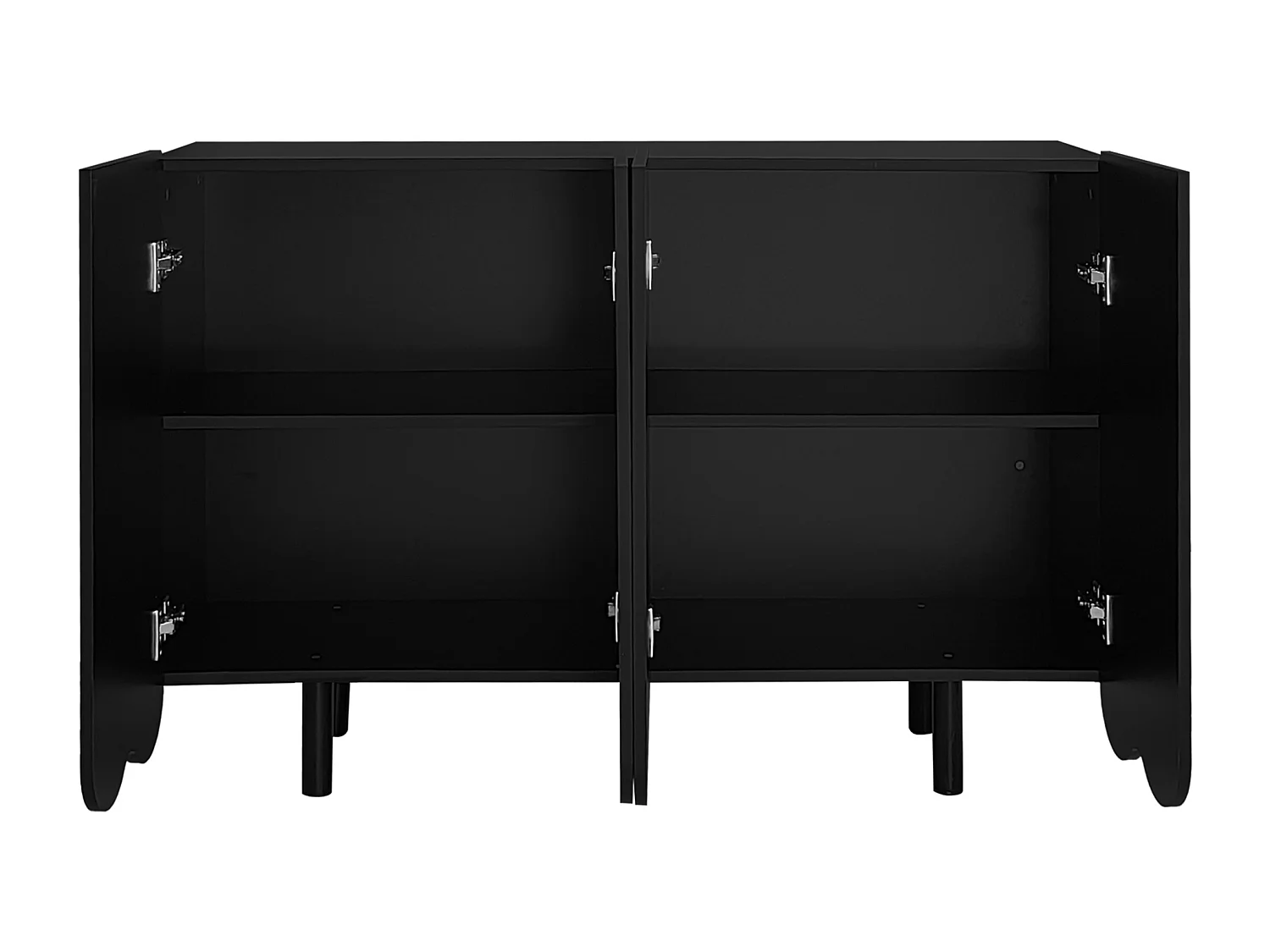 Buffet à 4 portes avec portes en forme de larme - Noir