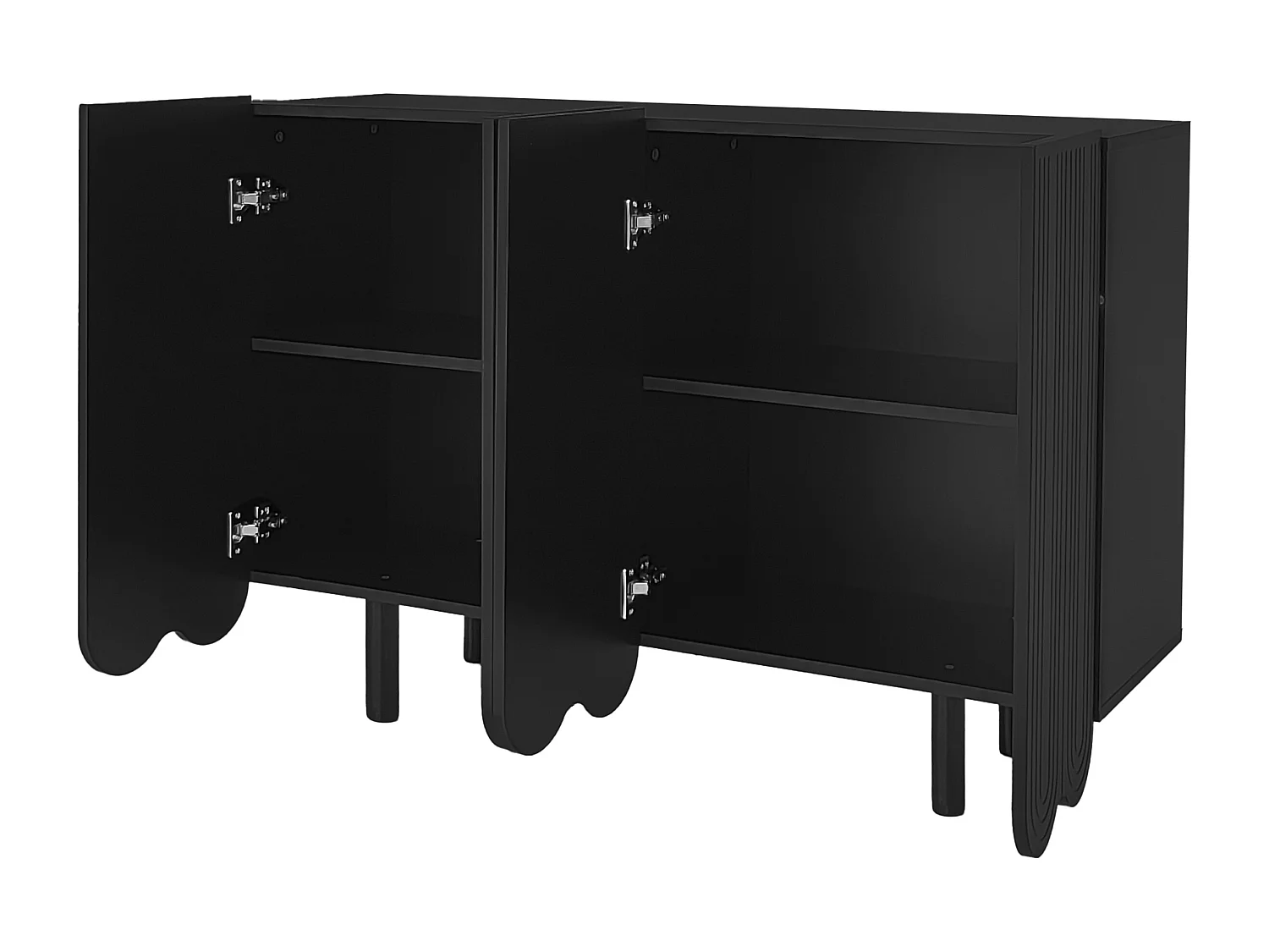 Buffet à 4 portes avec portes en forme de larme - Noir