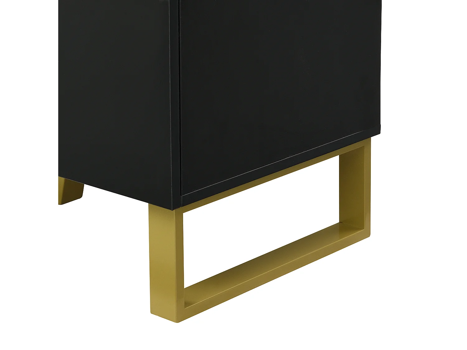 Meuble à chaussures avec 3 portes, 1 tiroir et coussin - Noir et doré