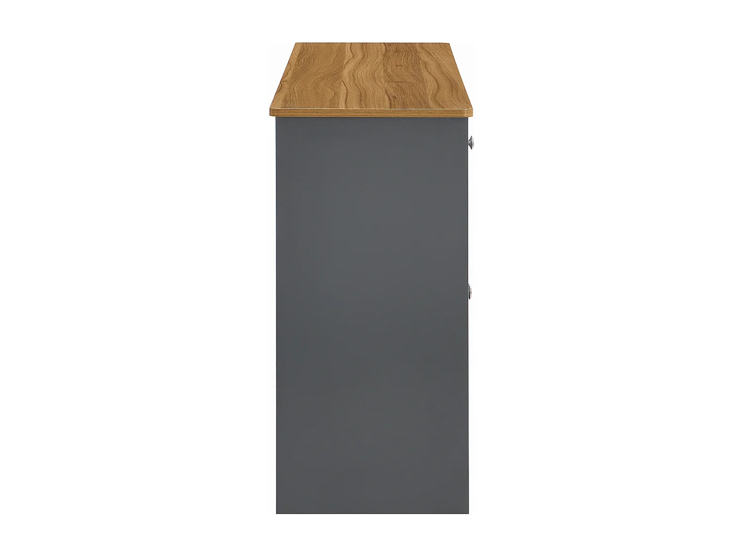 Buffet en bois gris-noir veiné, 4 portes et 3 tiroirs - Bois en MDF