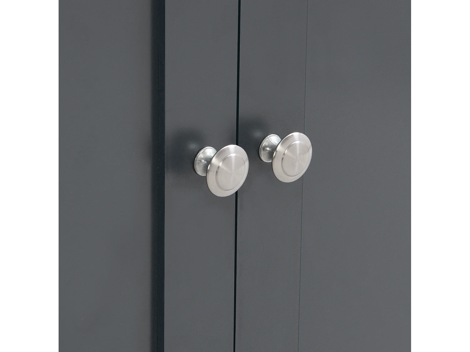 Buffet en bois gris-noir veiné, 4 portes et 3 tiroirs - Bois en MDF