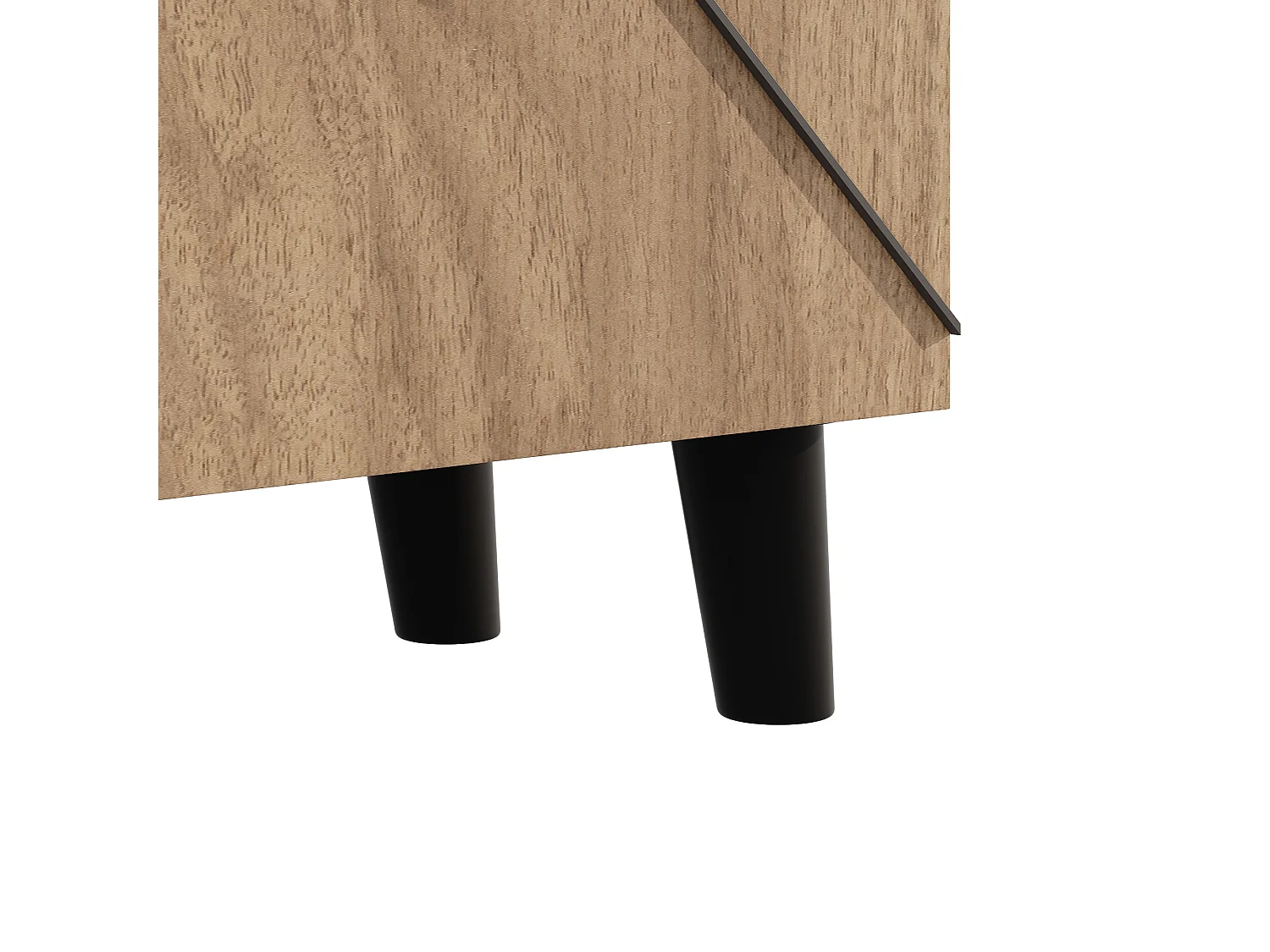 Meuble à chaussures moderne avec 2 portes - Motifs en rotin - Couleur bois